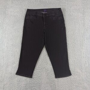 NYDJ Womens Black Lift Tuck Technology Capri Jeans Sequin Detail 12 28736T2083